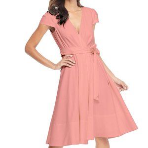 Gal Meets Glam Maxandra Crepe Wrap Dress NWT